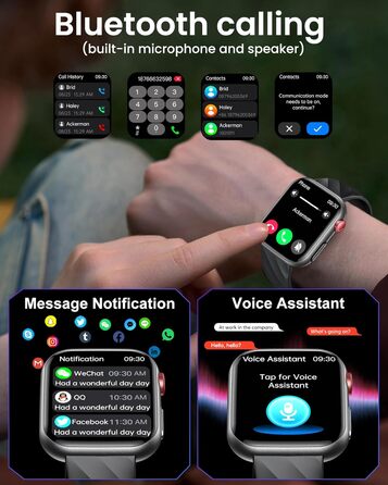 ЕКГ ГАРЯЧИЙ смарт-годинник для чоловіків із серцевим ритмом, кров&39яним тиском 1,97-дюймовий AMOLED сенсорний чорний годинник для здоров&39я з монітором сну, крокоміром, функцією телефону, спортивним годинником, фітнес-годинником, iOS, Android