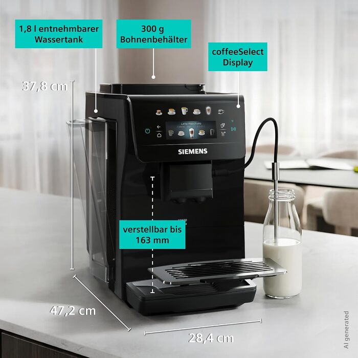 Кавомашина Siemens EQ600 iAroma TP601E09, чорна, понад 40 напоїв