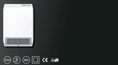 Керамічний вентилятор-обігрівач AEG VH 213, енергозберігаючий, 2000 Вт для приблизно 25 м, сертифікований TV, РК-дисплей, тижневий таймер, для ванної кімнати, 238296 пластик без таймера на 120 хв, одинарний