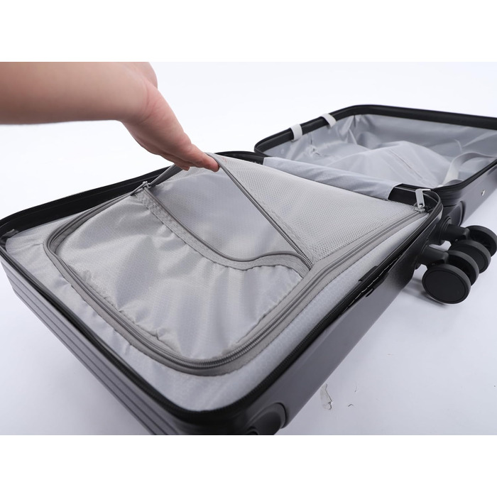 Маленька валіза з кодовим замком, оснащена портом зарядки USB, 18-дюймова дорожня валіза з відділенням для ноутбука (чорна)