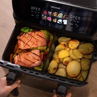 Аерофритюрниця Cecotec Cecofry&Grill Duoheat 10000, 2800 Вт, 10 л, з вікном перегляду, Inox
