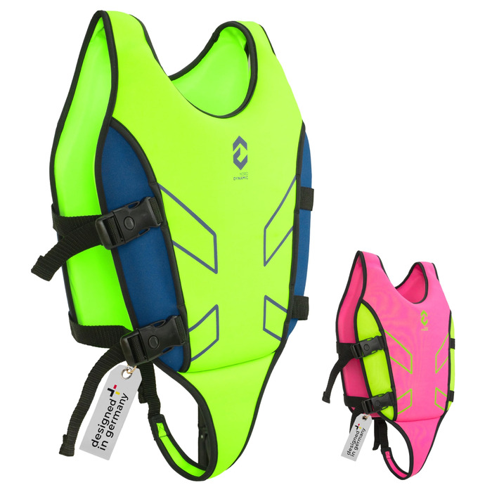 Дитячий рятувальний жилет преміум-класу - Розроблено в Німеччині - Засіб для плавання для дітей вагою 15-19 кг та 19-30 кг для безпечного плавання, засіб для рятування від сонця, жилет для тренувань з плавання. Зелений/Синій M 19-30 кг (приблизно 3-6 рокі