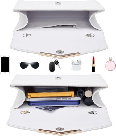 Веганська шкіряна сумочка-клатч з ручкою на зап'ястя та ланцюжком, елегантна стьобана сумочка-конверт для вечірок, модна сумка через плече для весілля, святкування, побачень, банкетів, 23x16x6 см