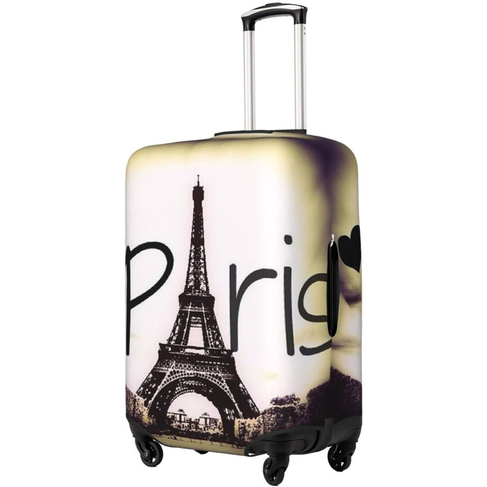 Чохол для валізи Tower Love Paris, захисний, міцний, для багажу розміром 45.7-81.3 см, XL, Чорний