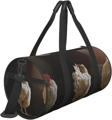 Спортивна сумка для подорожей, дизайн три курки, чорний колір, універсальний розмір