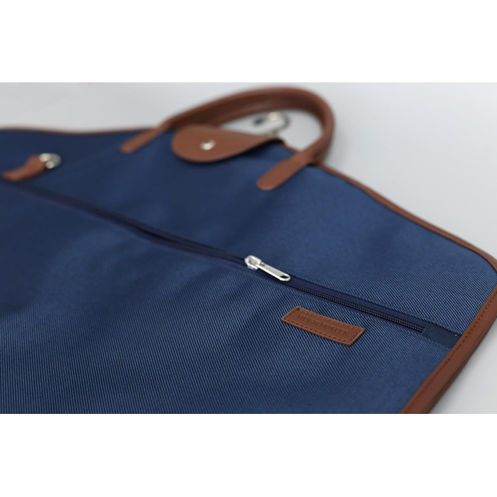 Костюмна сумка - Костюмна сумка для чоловіків та жінок - для 1-2 костюмів, з плечовим ремінцем, кишенею на блискавці - Складана дорожня сумка, сумка для сорочки, захисний чохол - Niles Коричнево-синій темно-синій/коричневий