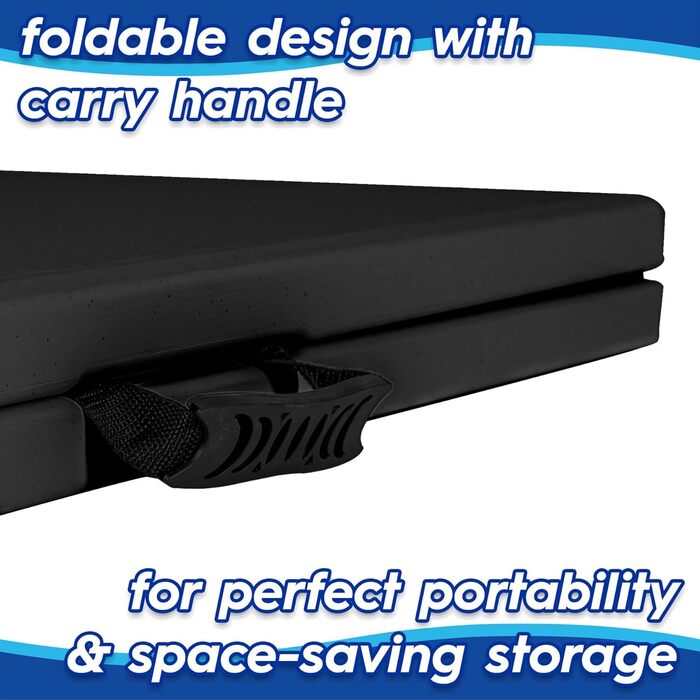 Складаний стіл Harbour Housewares з регульованою висотою та підставкою - 120 см (4 фути) - Чорний - Міцний складний портативний пластиковий меблі для саду, кемпінгу, пікніка та їдальні