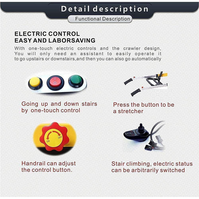 Розбірна електрична інвалідна коляска для підйому по сходах - може підніматися по сходах, портативна електрична інвалідна коляска, легка подорож, може використовуватися як підйомний пристрій, носилки, допоміжний засіб для пересування для людей похилого ві