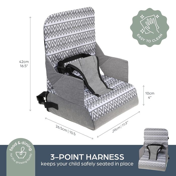 Сидіння-бустер Dreambaby On-The-Go, портативний стільчик для годування з практичними відділеннями для зберігання, підходить до біл