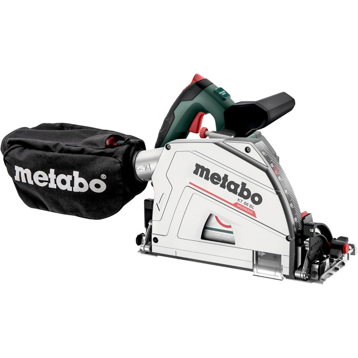 Портативна циркулярна пила Metabo KT 66 BL 1200 Вт, з безщітковим двигуном, з гальмом вибігу, тирсоуловлювачем, пила 601166500
