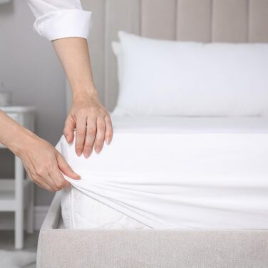 Простирадло на резинці Wolkenfeld 180x200 см - 200x200 см, виготовлене зі 100 бавовни, сертифіковане Oeko-TEX Простирадло на резинці з м&39якого трикотажу 200x200 для матраца та наматрацника до 20 см Антрацит Антрацит 180 x 200 - 200 x 200