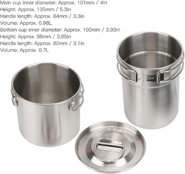 Складана кемпінгова чашка/кухоль/кемпінговий горщик, 2 шт. зовнішня пляшка/чашка з нержавіючої сталі/легкий кемпінговий горщик/рюкзачний посуд