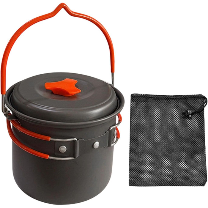 Набір для кемпінгу об&39ємом 1,4 л, термостійкий алюмінієвий сплав, підходить для експедицій у дикій природі