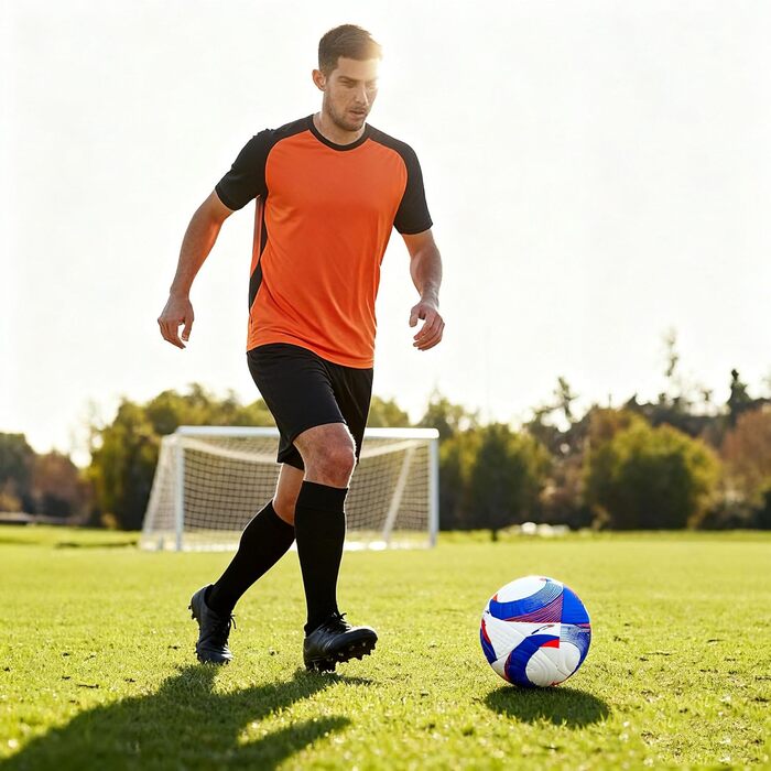 Футбольний м&39яч розміру 5, тренувальний футбольний м&39яч ліги, дитячий та дорослий футбольний м&39яч для матчів, чудовий футбольний подарунок з насосом, синій