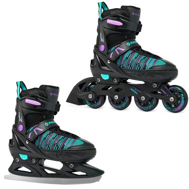 Ковзани/роликові ковзани RAVEN 2-в-1 для дітей, дорослих, дівчаток та жінок, регульовані розміри 35-39 (23 см-25,5 см)