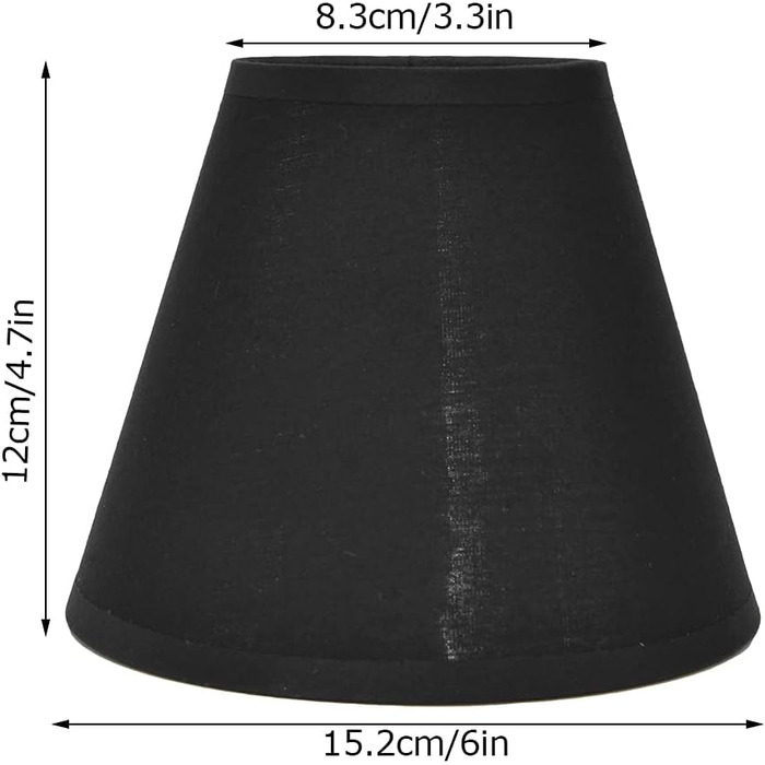 Абажур Кліпса на маленькі сільські абажури Набір з 6, маленькі чорні золоті світлові чохли Кліпси Дзвіночок як заміна підвісної лампи Настільна лампа Заміна торшера Кліпса увімкнена, 6 шт. Чорний