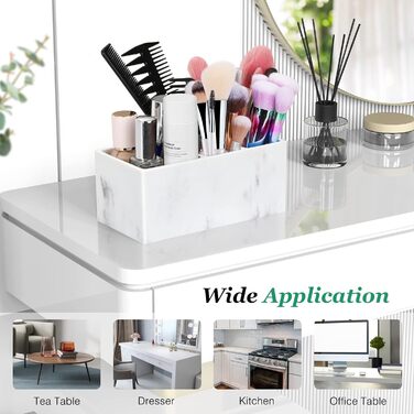 Тримач для зубних щіток із смоли Luxspire, 5 відділень для зубних щіток Ручна робота Тримач для електричної зубної щітки Зубна пас