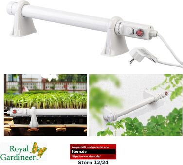 Обігрівач для теплиць Royal Gardineer Електричний занурювальний обігрівач для теплиць, 55 Вт, 51 см, IP44 (нагрівальні стрижні, підігрів ґрунту, зимовий захист)