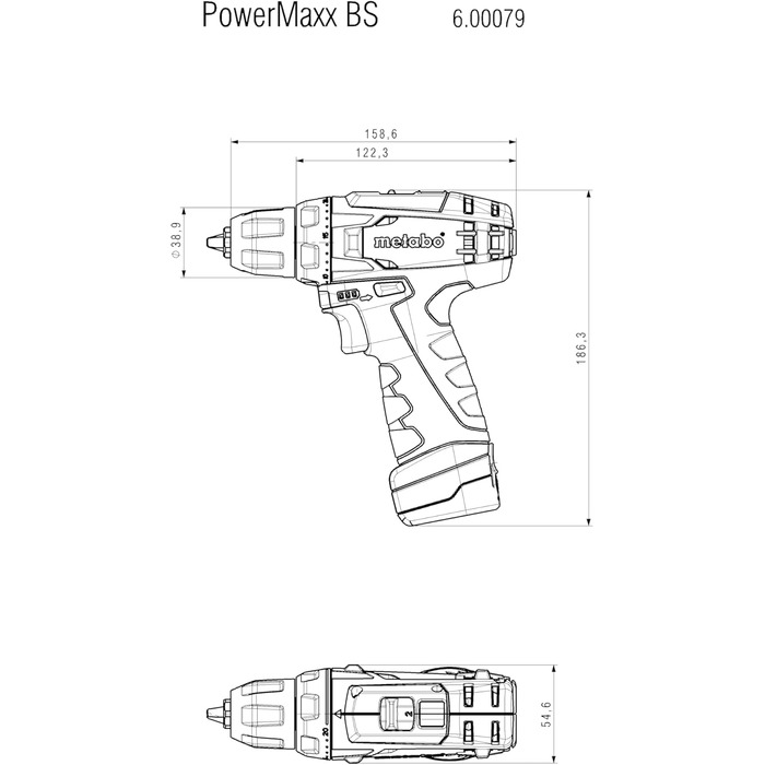 Акумуляторний дриль-шуруповерт Metabo PowerMaxx BS - Акумуляторний шуруповерт 12 В - Компактний дриль-шуруповерт з практичним інди