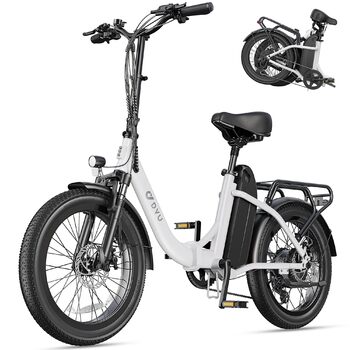 Електричний велосипед DYU C9 E-Bike для чоловіків та жінок - Електровелосипед з акумулятором 48 В 15,6 Аг, колесами 20 x 3,0 дюйма, 7-ступінчастою коробкою передач зі світлодіодним дисплеєм, двигуном 250 Вт та швидкістю 25 км/год, запасом ходу до 150 км, 