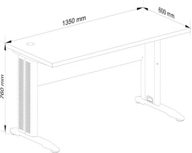 Письмовий стіл Офісний стіл Комп&39ютерний стіл з металевими ніжками Ширина 135 см Офісний стіл для ноутбука Сучасний дизайн Край ABS Ламінована стільниця 32 см Білий