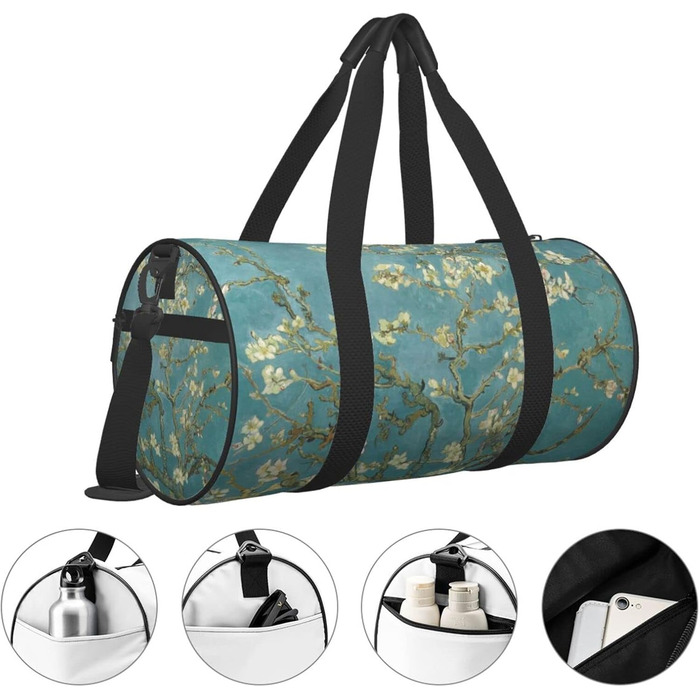 Дорожня сумка Квітка Мигдалю великої місткості Легка та міцна Ідеальний подарунок для походів, відпусток, ділових поїздок та іншого