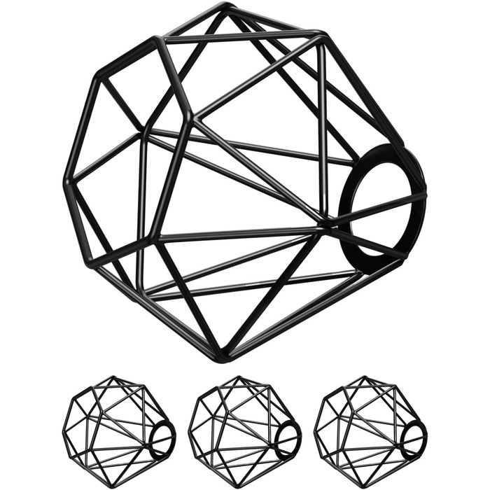 Абажур у клітку, чорний, 155мм Ø (4 шт. (1 уп.), чорний / 15,5см), 3 шт.