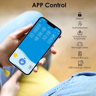 Дверний замок WELOCK Touch41 відбиток пальця, електронний дверний замок з RFID-картою, APP, WiFi, дверний замок із відбитком пальця, замок із відбитком пальця IP65, циліндр замка для дверей від 50-100 мм, розумний дверний замок