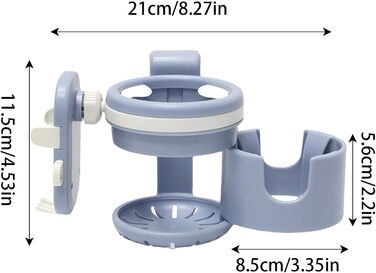 Підстаканник для коляски - кріплення для телефону, що обертається на 360 градусів Тримач телефону Органайзер для коляски Тримач для чашок із затиском для телефону, що обертається Надійний підстаканник для коляски для візків для годуючих, інвалідного крісл