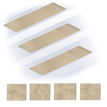 Сходинки Relaxdays, комплект з 16 шт. , прямокутні сходинки, 65 x 20 см, самоклеючі килимки для сходів, бежевий колір