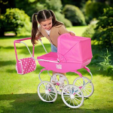 Коляска Dolly Tots Коляска для ляльок у традиційному стилі Високоякісна англійська коляска з традиційним візком Коляска з білими к