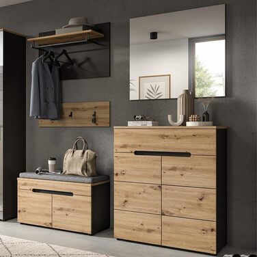 Вішалка для верхнього одягу Lomadox набір з 4-х частин вішалка для верхнього одягу з тумбою для взуття лавка для верхнього одягу в