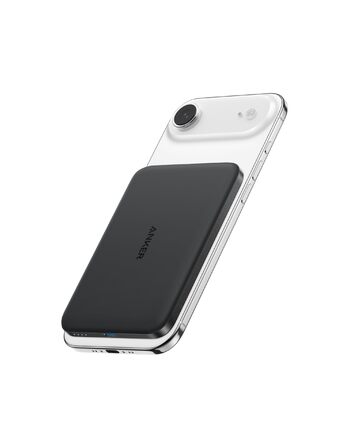 Зовнішній акумулятор Anker Nano, ультратонкий магнітний зовнішній акумулятор ємністю 5000 мАг, сертифікований Qi2, максимальна надшвидка зарядка 15 Вт, сумісний з MagSafe, портативний зарядний пристрій, ергономічний дизайн, для iPhone 17/16/15/14/13, чорн