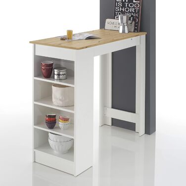 Сучасний барний стіл MOJITO білого кольору, під дуб Artisan - Компактна стільниця для кухні та їдальні - 115 x 103 x 50 см (Ш/В/Г) Білий / Дуб Artisan