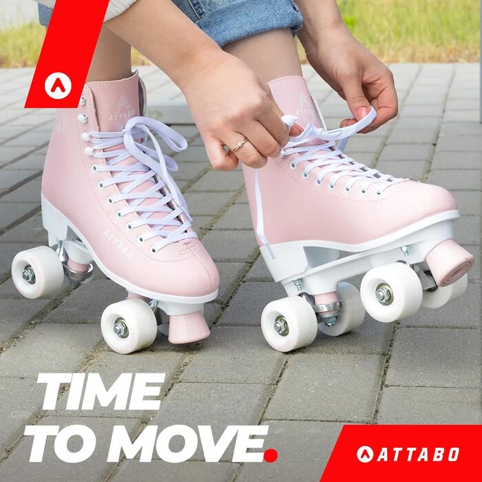 Жіночі роликові ковзани ATTABO Serena, розмір 36-41 EU, регульований розмір, алюмінієві ковзани ABEC-3, шкіряний верх, захист пальців, безпечне гальмування, точна посадка, колеса 82A, 39