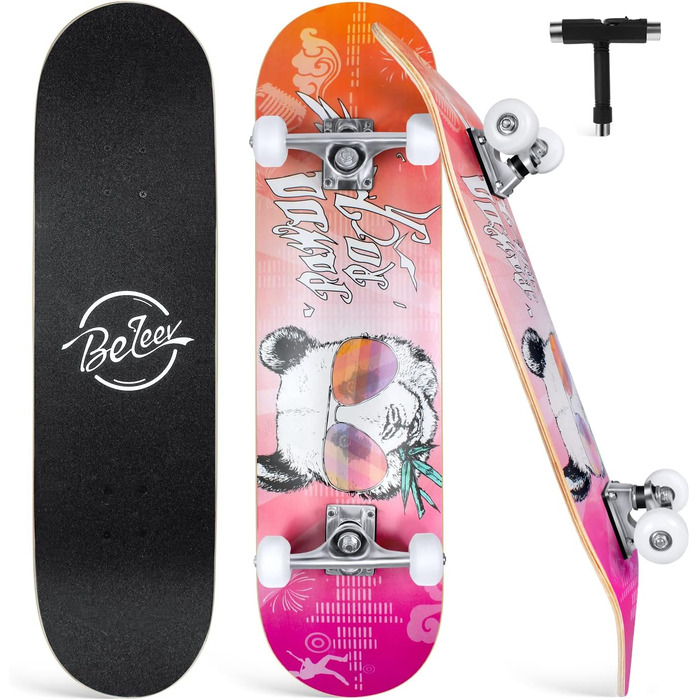 Скейтборд 38 дюймів повний круїзний скейтборд для дітей підлітків дорослих, 7-шаровий канадський клен подвійний удар колода увігну