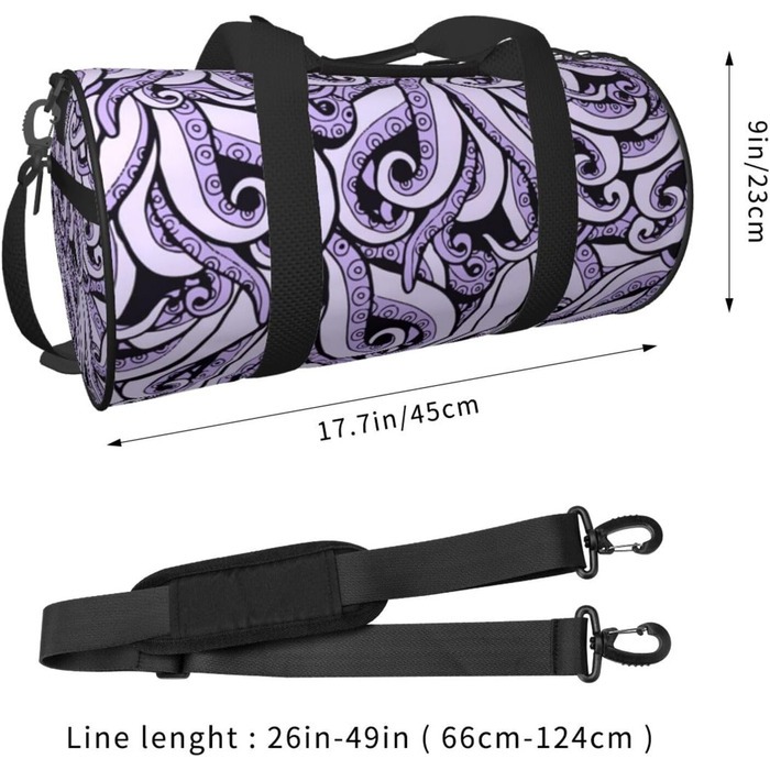 Спортивна сумка для подорожей, дизайн відьма, натхненний морем, чорний колір, універсальний розмір, дорожня сумка