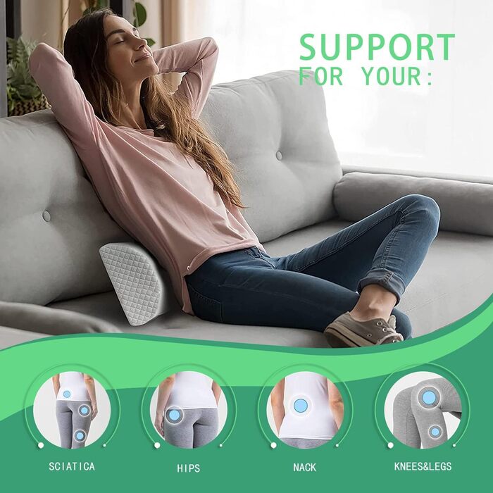 Подушка для колін для тих, хто спить на боці, подушка для довгих ніг, подушка для колін, з піни з ефектом пам&39яті, може використовуватися як подушка для шиї, поперекової подушки, подушка для ніг, подушка для щиколоток, 50*20*10 см