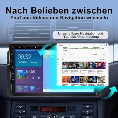Автомобільне радіо Android 464 ГБ для BMW 3 серії E46 1999-2005 з бездротовим Carplay Android Auto 9-дюймовий GPS-навігатор для автомобіля BMW E46 Радіо Bluetooth WiFi DSP SWC