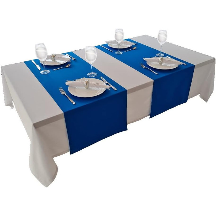 Високоякісна скатертина Столова білизна з 100 бавовни Колекція Concept, колір та розмір на вибір (Скатертина - 120x200см, біла) Пр