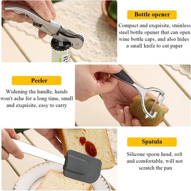 Необхідне для кемпінгу, кухонне начиння Evanda для кемпінгу, дорожнє начиння, портативний набір кухонного начиння для подорожей, пікніків, кемперів, кемпінгу, барбекю, вечірок