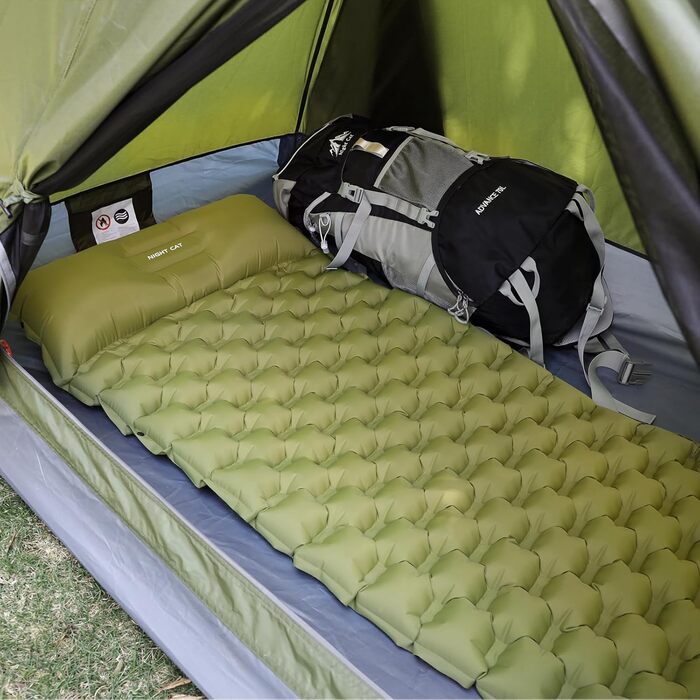 Двомісний кемпінговий намет Night Cat водонепроникний туристичний намет для двох осіб, легке встановлення, легкий, для походів на задньому дворі, армійсько-зелений