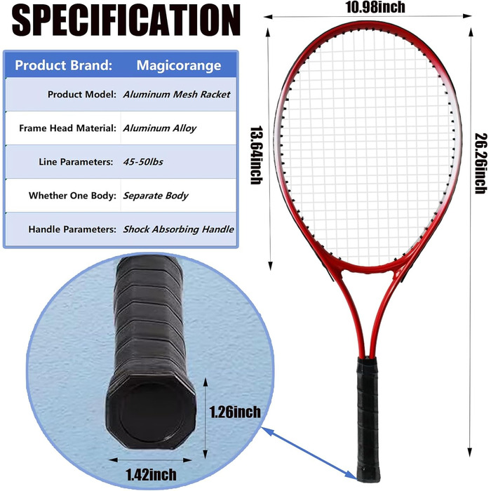 Тенісна ракетка Magicorange для дорослих — набір для двох гравців