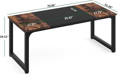 Дюймовий робочий стіл для керівників, проста комп&39ютерна робоча станція з робочою поверхнею шириною 31,5 дюйма для домашнього офісу, 70,8-