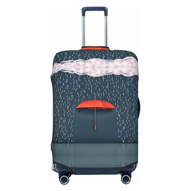 Чохол для валізи BAFAFA з принтом червоних парасольок, еластичний захист від подряпин та пилу, чорний, розмір 90