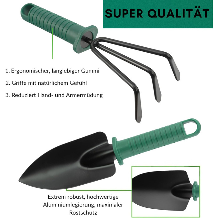 Набір садових інструментів з нержавіючої сталі, 10 предметів. Комплект для догляду за садом, набір для роботи в саду з кейсом, набір для розсади, ручні садові інструменти, ідеальний подарунок для садівників та садівниць.