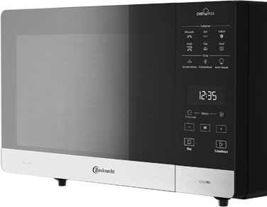 Мікрохвильова піч Bauknecht MW 59 MB / окремо стояча / місце для приготування їжі 25 л / 3D система / автоматичні програми / мікрохвильова піч 800 Вт / кварцовий гриль 900 Вт / функція швидкого старту, чорний