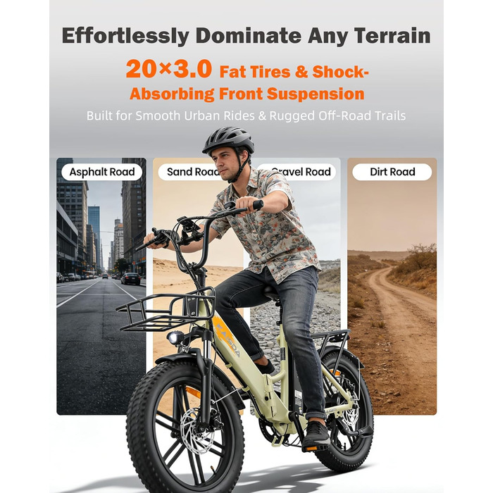 Дюймовий складаний електровелосипед для дорослих - подвійний акумулятор 36 В 20,8 Аг, 250 Вт 25 км/год, 7-швидкісний РК-дисплей, запас ходу 55-90 км, дискові гальма 180 мм, водонепроникність IPX переднє освітлення та задній багажник Yello, 20-