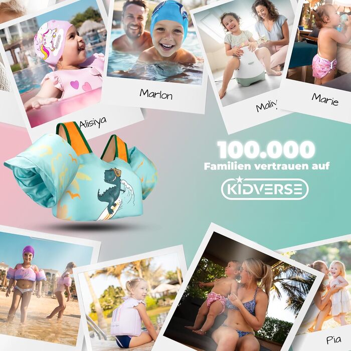 Дитячий рятувальний жилет KIDVERSE 3-6 років - Перевірена якість - Рятувальний жилет з плавучими крилами для дітей - Допоміжний засіб для плавання для хлопчиків та дівчаток вагою до 30 кг - Жилет для плавання для дітей - Для тренувань з плавання зеленого 