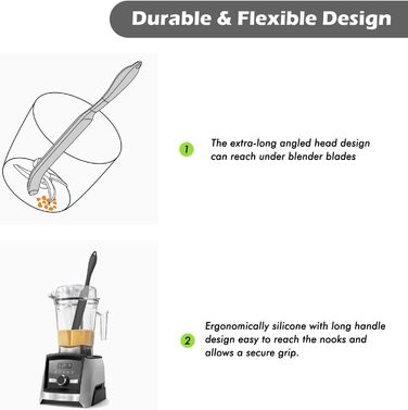 Силіконові шпателі для міксера, вузьке лезо, аксесуари для скребків, призначені для лопатей Vitamix Mix Mix1